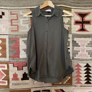 Olive green button up